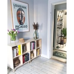 Stor KVADRAT reol med 6 rum - ubehandlet birk